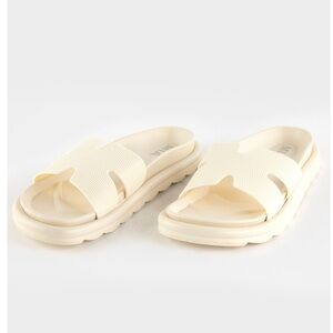 Mia Cream Slide Sandals
